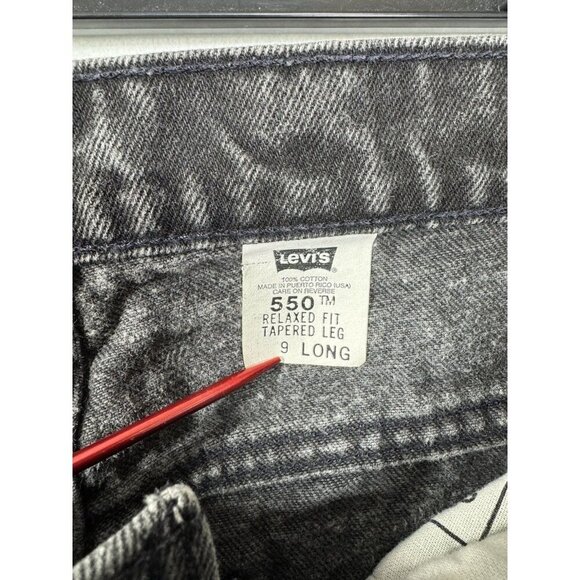Vintage Levis 550 Jeans Womens 9 Long 27x32 Black Relaxed Tapered High Rise 90s - Picture 4 of 9